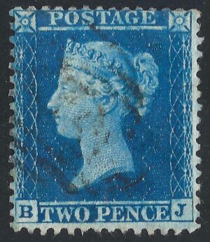 QV sg34 2d blue (B-J) plate 5 – good used