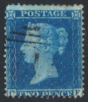 QV sg34 2d blue (C-F) plate 5 – good used