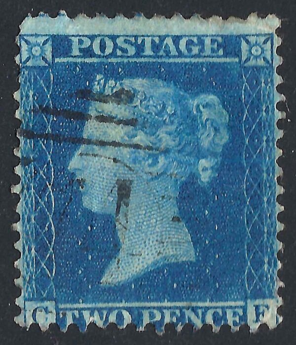 QV sg34 2d blue (C-F) plate 5 – good used