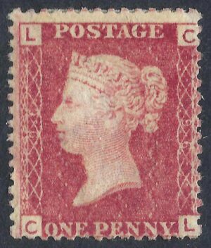 QV sg43 1d red (C-L) Plate 96 – good mint example