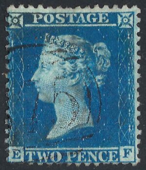 QV sg35 2d blue (E-F) plate 6 – good used