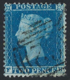 QV sg34 2d blue (F-H) plate 5 - good used
