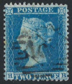 QV sg34 2d blue (H-B) plate 5 - good used