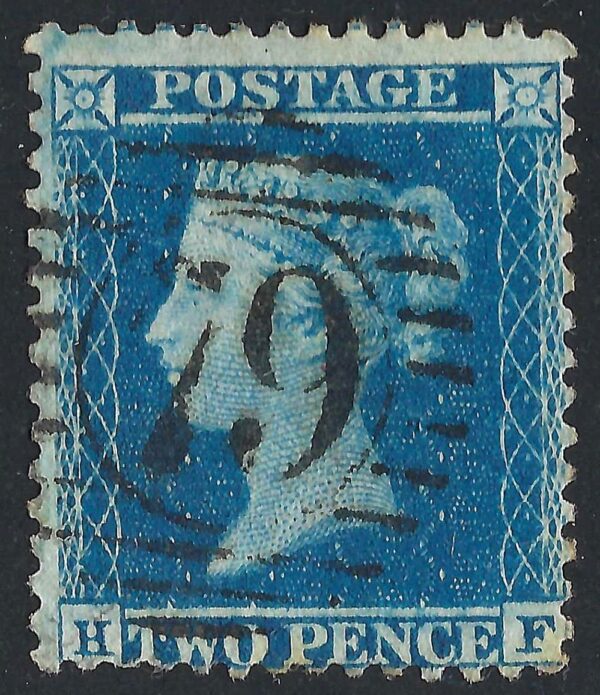 QV sg34 2d blue (H-F) plate 5 - good used