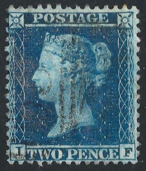 QV sg34 2d blue (I-F) plate 5 – good used