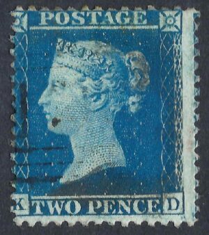 QV sg34 2d blue (K-D) plate 5 - good used