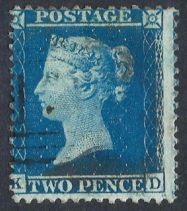 QV sg34 2d blue (K-D) plate 5 - good used