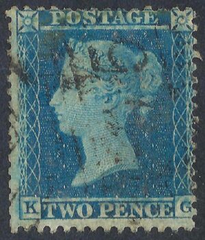 QV sg34 2d blue (K-G) plate 5 - good used