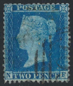 QV sg34 2d blue (N-F) plate 5 – good used