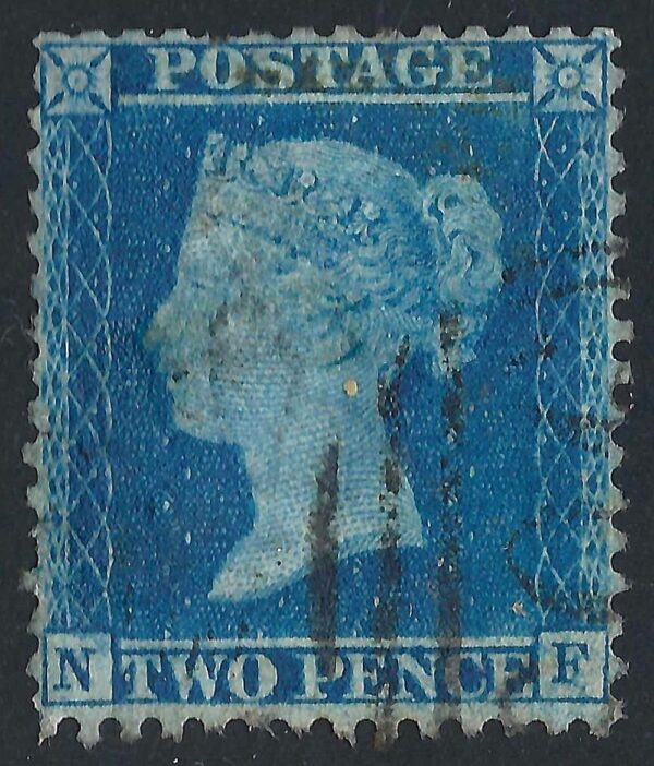 QV sg34 2d blue (N-F) plate 5 – good used