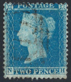 QV sg34 2d blue (N-H) plate 5 – good used