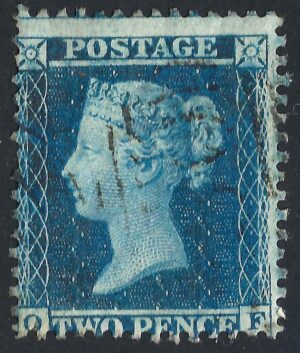 QV sg34 2d blue (O-F) plate 5 – good used