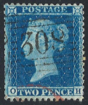 QV sg34 2d blue (O-H) plate 5 – good used