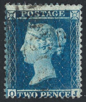 QV sg34 2d blue (O-J) plate 5 – good used