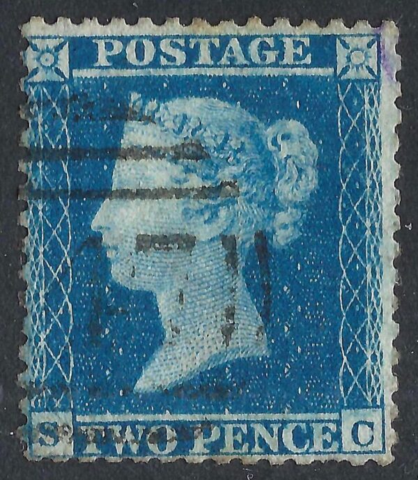 QV sg34 2d blue (S-C) plate 5 – good used
