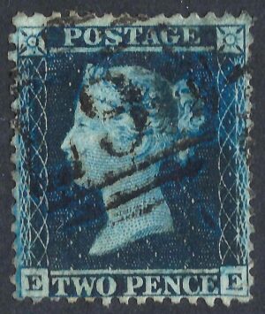 QV sg34 2d blue (E-E) plate 5 – good used