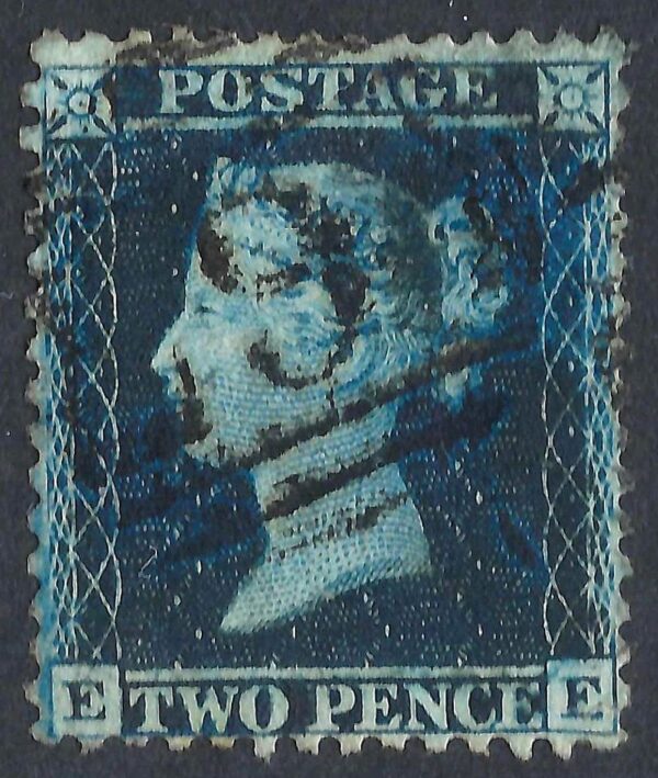 QV sg34 2d blue (E-E) plate 5 – good used