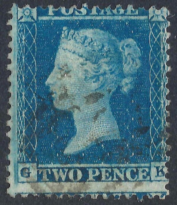 QV sg34 2d blue (G-K) plate 5 – good used