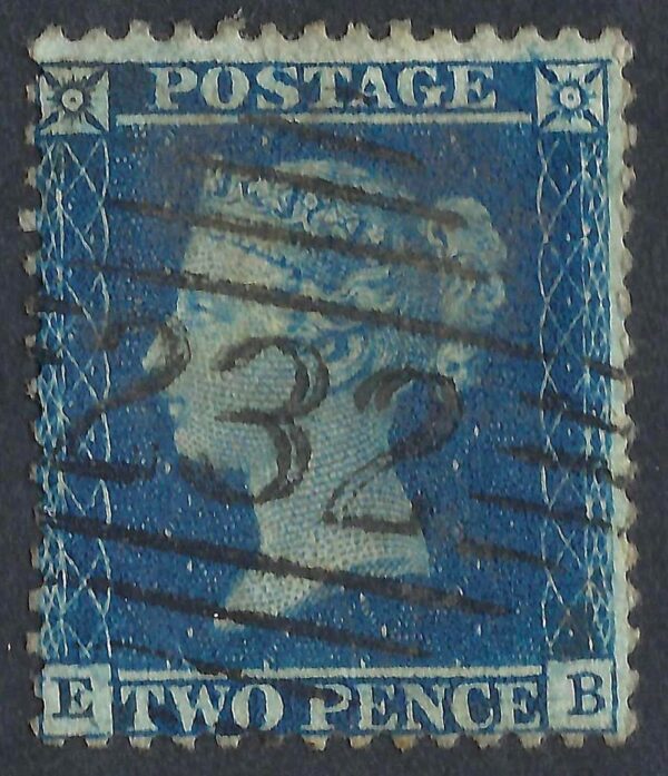 QV sg35 2d blue (E-B) plate 6 - good used
