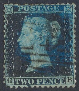 QV sg35 2d blue (G-B) plate 6 - good used