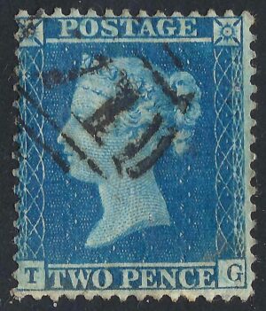 QV sg35 2d blue (T-G) plate 6 – good used