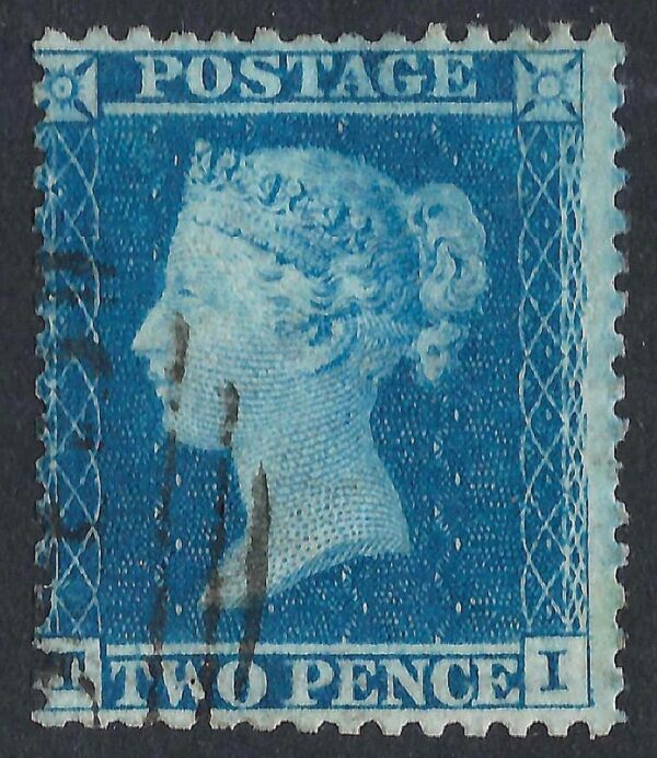 QV sg34 2d blue (T-I) plate 5 – good used