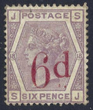 QV sg162a 6d on 6d lilac (S-J) slanting dots - good mint example