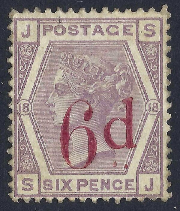 QV sg162a 6d on 6d lilac (S-J) slanting dots - good mint example