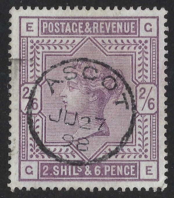 QV sg178 2s6d lilac (C-E) with fine 1898 Ascot cds