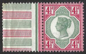 QV sg206 4½d green & carmine – unmounted mint