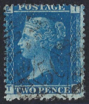 QV sg45 2d blue (T-E) plate 12 – good used