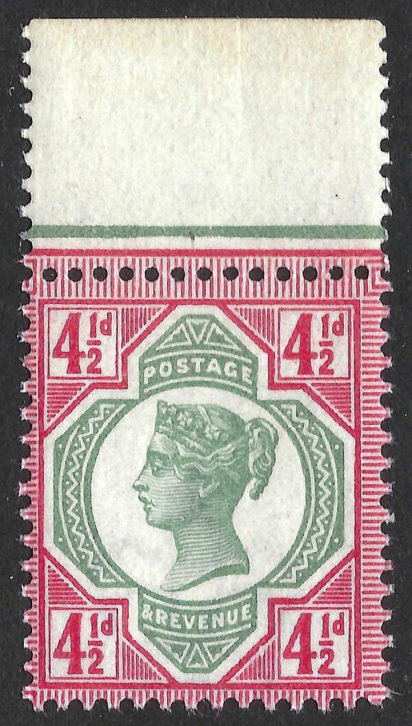 QV sg206 4½d green & carmine – unmounted mint