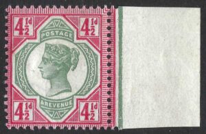 QV sg206 4½d green & carmine – unmounted mint