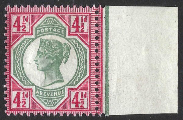 QV sg206 4½d green & carmine – unmounted mint