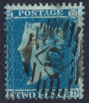 QV sg34 2d blue (F-D) plate 5 – good used