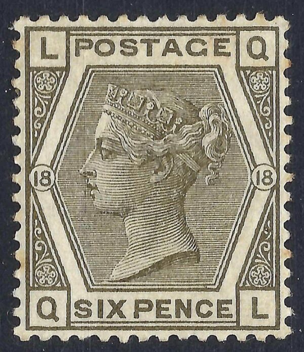 QV sg161 6d grey (Q-L) fine mint example
