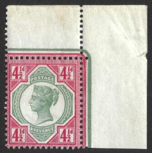 QV sg206 4½d green & carmine – unmounted mint