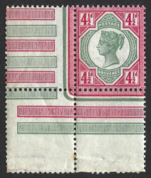 QV sg206 4½d green & carmine – unmounted mint