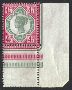 QV sg206 4½d green & carmine – unmounted mint