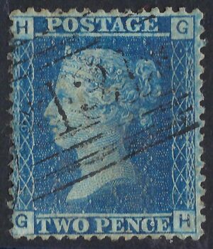 QV sg45 2d blue (G-H) plate 9 – good used
