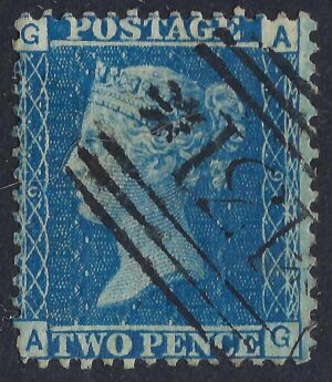 QV sg45 2d blue (A-G) plate 9 - good used