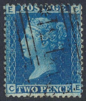QV sg45 2d blue (C-E) plate 9 - good used