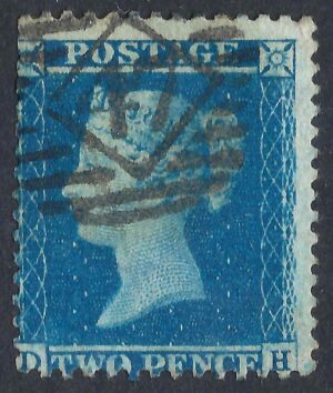 QV sg34 2d blue (D-H) plate 5 – good used