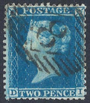QV sg34 2d blue (D-I) plate 5 – good used