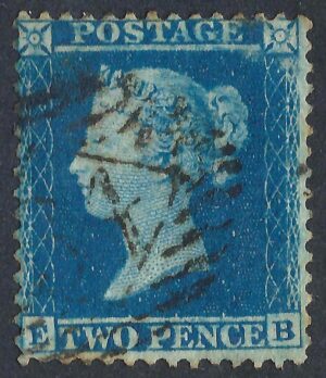 QV sg34 2d blue (E-B) plate 5 – good used