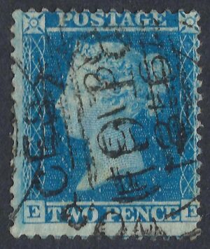 QV sg34 2d blue (E-E) plate 5 – good used
