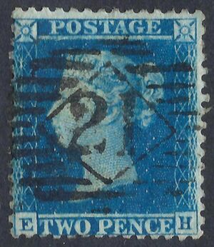 QV sg34 2d blue (E-H) plate 5 – good used