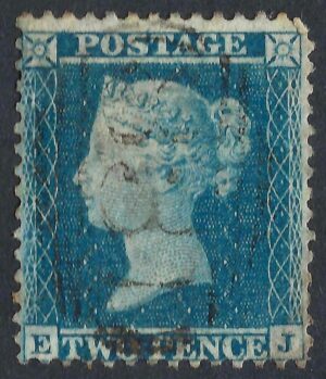 QV sg34 2d blue (D-J) Plate 5 - good used