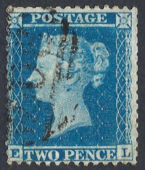 QV sg34 2d blue (E-L) plate 5 – good used
