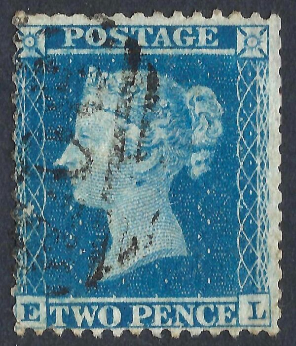 QV sg34 2d blue (E-L) plate 5 – good used